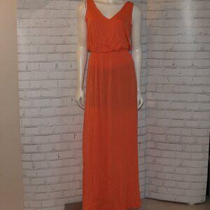 🧡 Lush Maxi Dress · Coral Orange · Size M